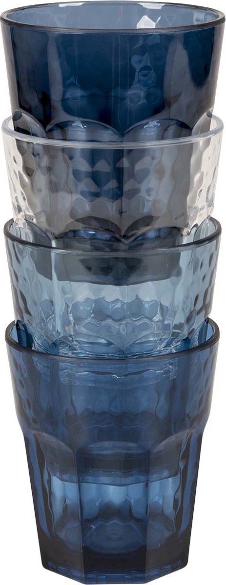 Bo-Camp - Limonade glas - Mix & Match - Kunststof - 200 ml - 4 Stuks - Blauw van Merkloos — afbeelding 4