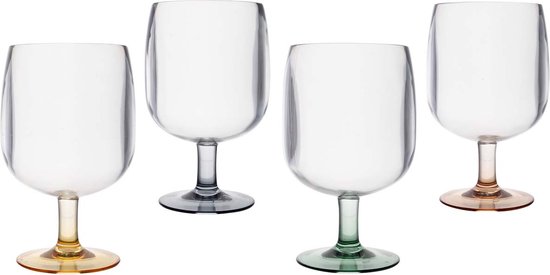 Bo-Camp - Pastel - Wijnglas - Ornans - 250 ml - 4 Stuks van Merkloos — afbeelding 2