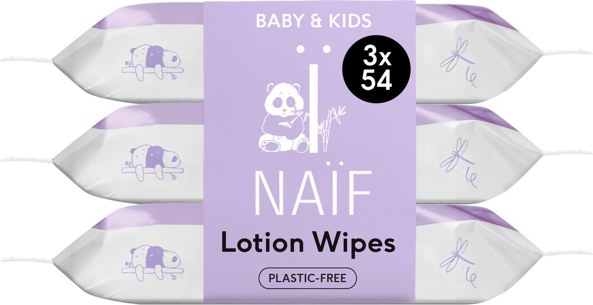 Goedkoopste Naïf Plasticvrije Lotion Billendoekjes (3 pack