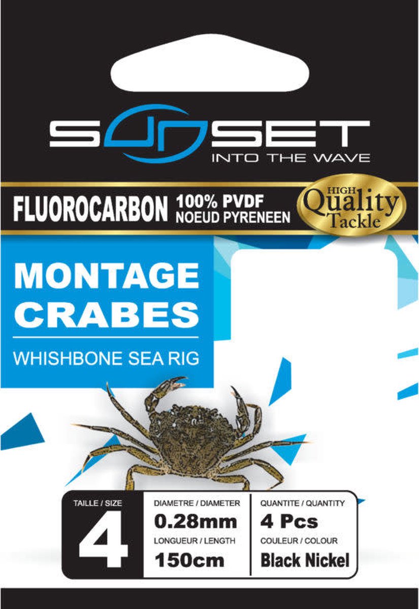 Sunset Onderlijn Fluorocarbon Whishbone Sea Special 150cm (4 pcs) - Maat : Haak 2 - 0.30mm