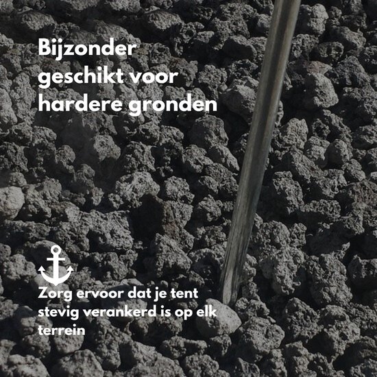 Tentharing - 30 Stuks - Ø6 x 230mm / 35mm - Stalen Staaf - Stormharing Grondpen - T-vorm van Merkloos — afbeelding 2