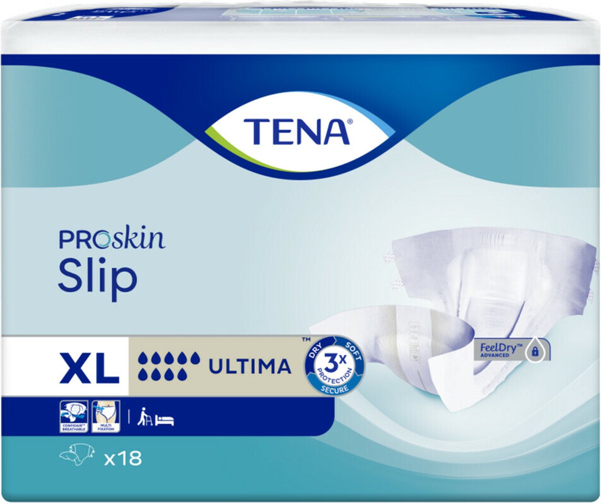 Tena Proskin Slip Ultima XL - 3 paquets de 18 protections
