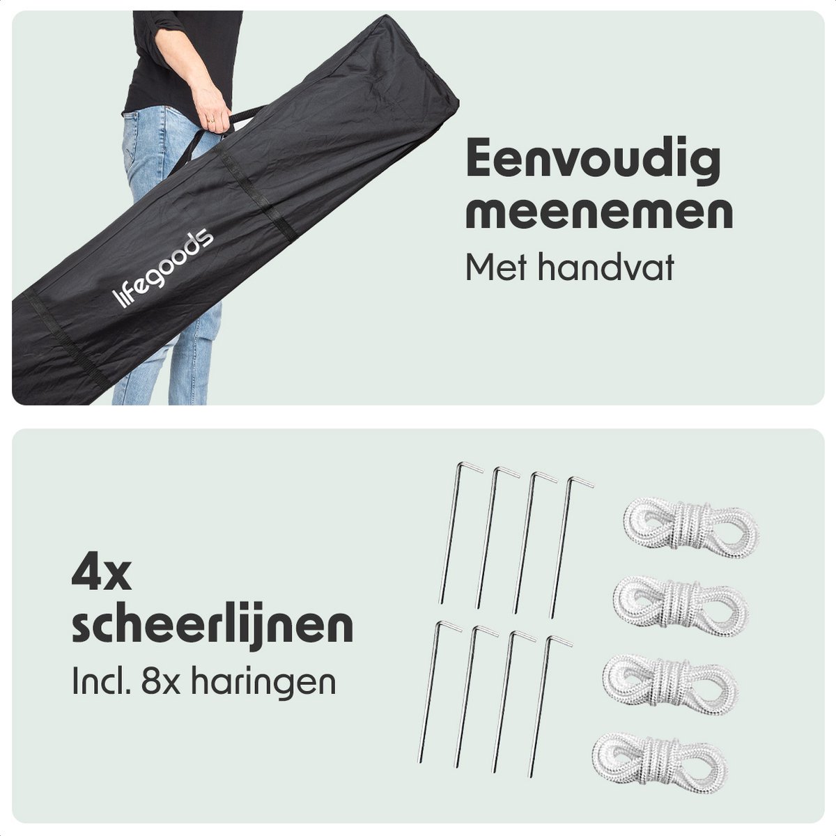 LifeGoods Partytent - Opvouwbaar - 3x3 m - Easy Up - Paviljoen - Vouwtent - Met Draagtas - Blauw thumbnail 4