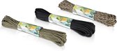 CoverUp!Paracord 550 Zwart - 550 Paracord à 7 brins - 31 mètres de corde de parachute avec une couche de corde extrêmement robuste