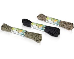 CoverUp!Paracord 550 Zwart - 550 Paracord touw uit 7 strengen - 31 meter parakoord met een extreem robuuste touwlaag - parachutekoord, parachute touw