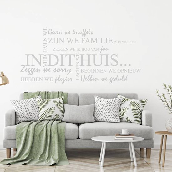 Sticker mural In This House - Gris foncé - 160 x 73 cm - Muursticker4Sale
