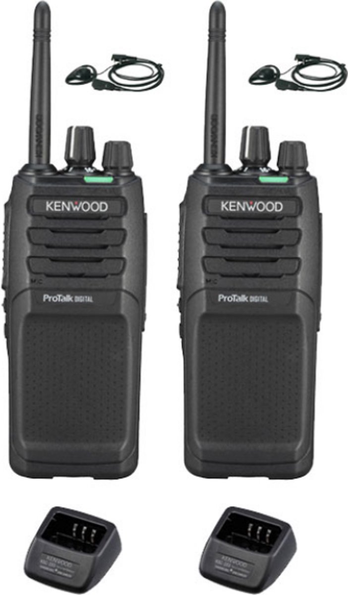 Set van 2 Kenwood TK-3701D met d-shape oortje en tafellader