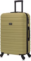 BlockTravel - reiskoffer - M - met wielen - afneembaar - 74 liter - inbouw TSA slot - lichtgewicht - olijf groen
