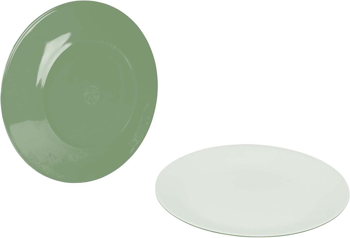 Bo-Camp - Dinerbord - Two-Tone - Melamine - 4 Stuks - Groen