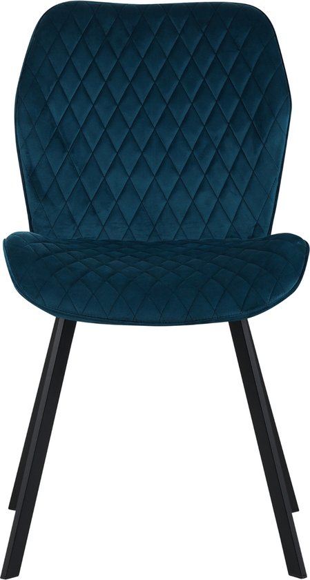Colenis® - Chaise de salle à manger Rio - Set de 4 - Petrol - Velours - Industriel
