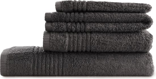 PHLOX Serviettes 70x140 cm - 4 pièces - Supreme Collection 600 g/m2 - OEKO-TEX Made in Green & BSCI certifié - anthracite