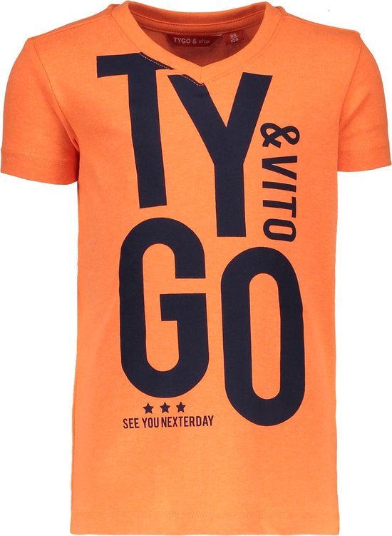 TYGO & Vito Jongens Neon T-Shirt - Oranje - Maat 92 | bol.com