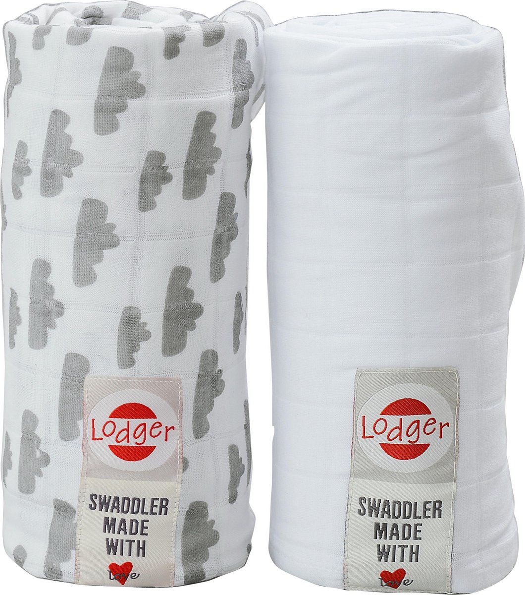 Lodger Hydrofiele doeken 2pack swaddle zacht gebreide Tetra doek