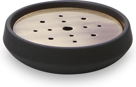 Effen Matte Keramische Zeephouder Zwart - Ovale Porseleinen Zeepbak 4,6 Inch Voor Badkamer En Keuken