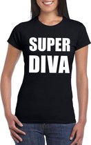 Super diva tekst t-shirt zwart dames S