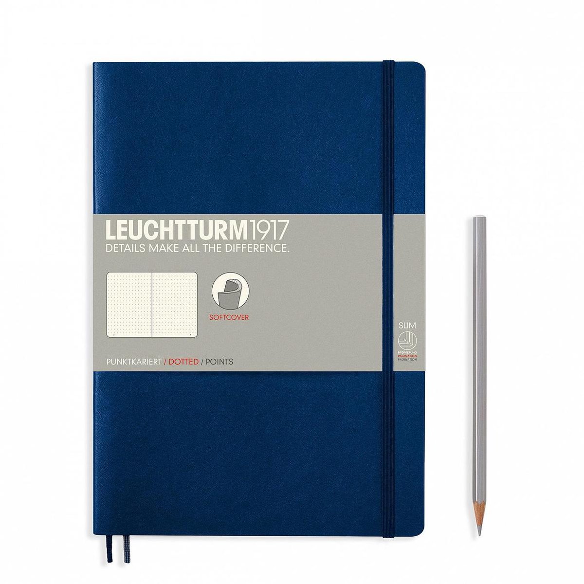Leuchtturm1917 Notitieboek Composition B5 – Softcover – Puntjes – Navy Blue