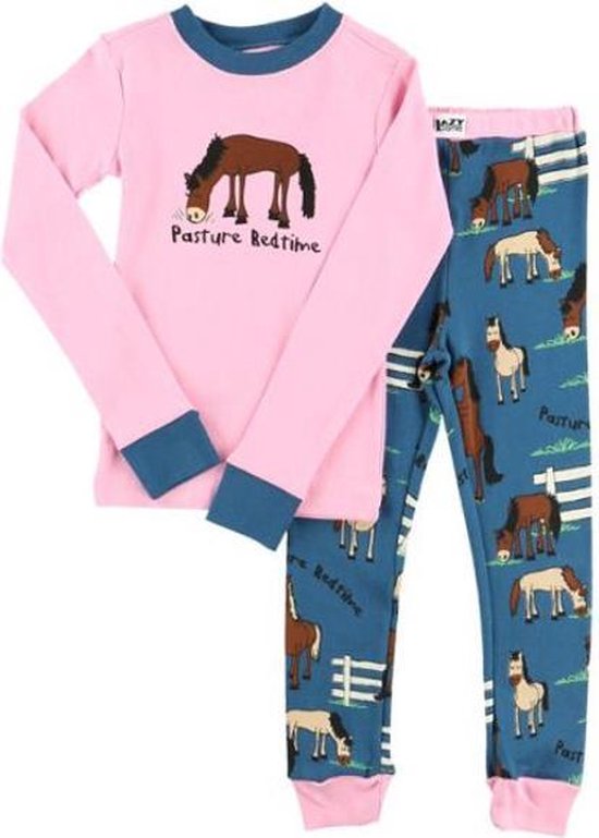 Kinderpyjama LazyOne Pasture Bedtime roze met bedrukte broek - 92