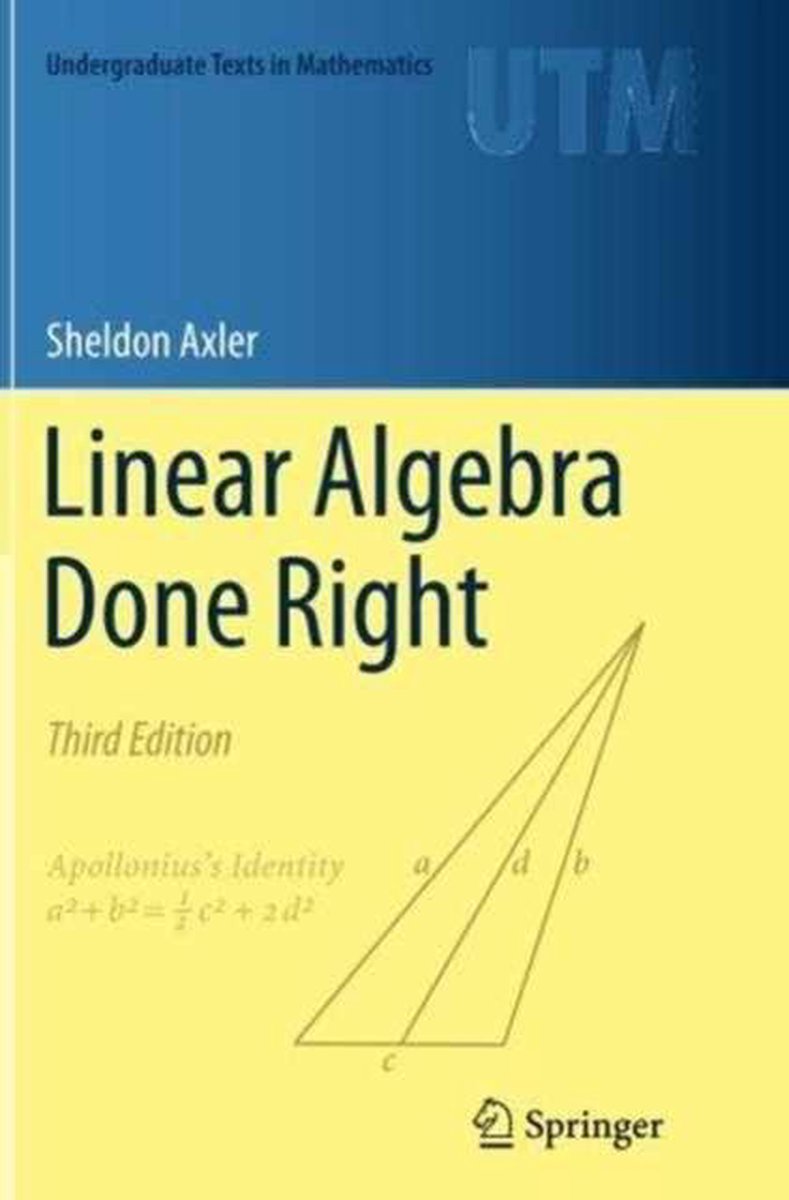 Linear Algebra Done Right 9783319307657 Sheldon Axler