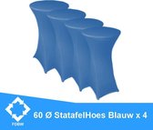 Statafelrok Luxe x 4 BLAUW - Statafel Tafelrok - Statafelhoes - Stretch – ∅60-65 x 110 cm – geschikt voor Horeca Evenementen | Sta Tafel Hoes | Statafel | Staantafelhoes | Cocktail