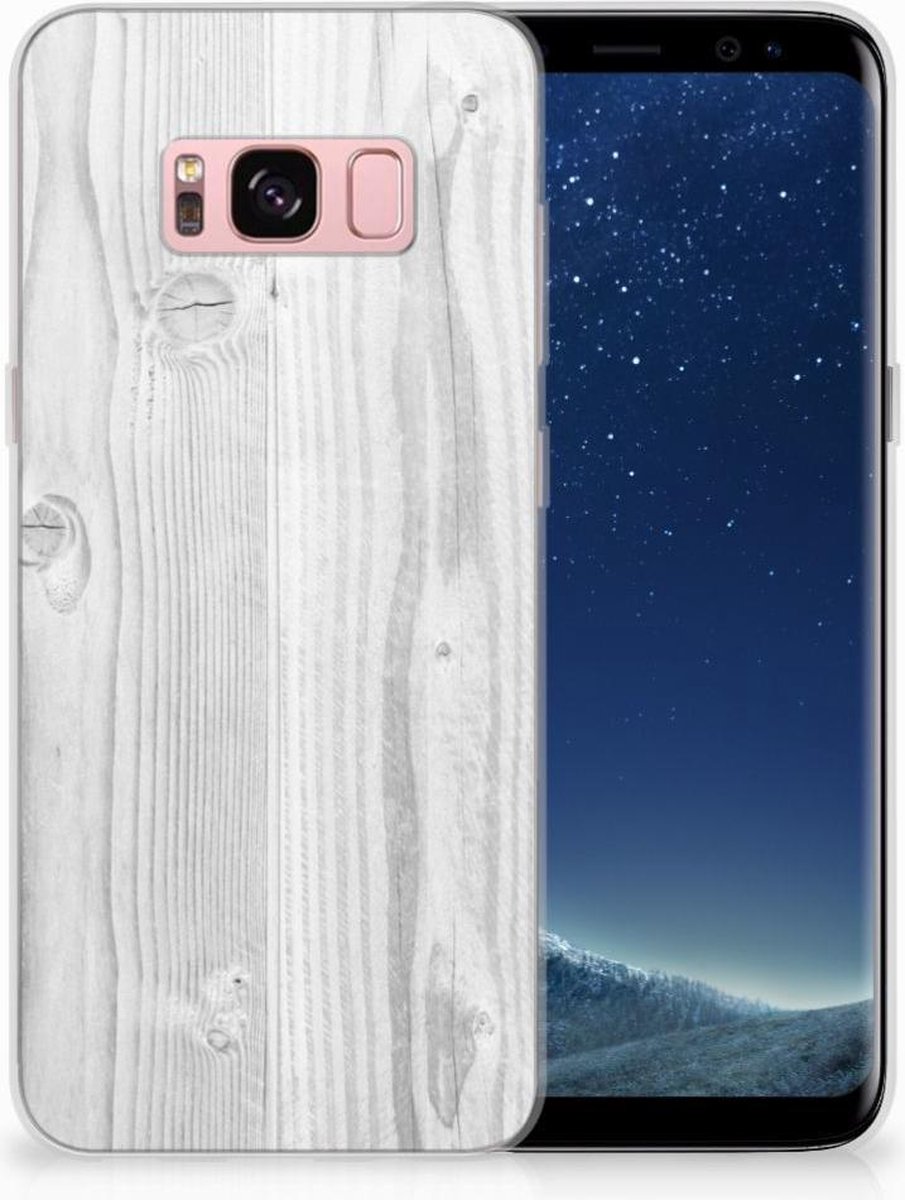 Samsung Galaxy S8 Bumper Hoesje White Wood