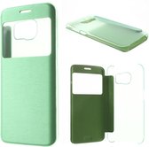 Samsung Galaxy S6 Edge view cover wallet hoesje groen