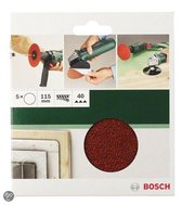 Bosch 5-delige schuurbladset voor haakse slijpmachines 115 mm - korrel 180