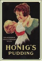 Honig's reclame Pudding - Metalen reclamebord - Wamdbord - 10x15 cm