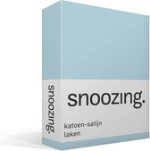 Snoozing - Katoen-satijn - Laken - Lits-jumeaux - 280x300 cm - Hemel