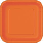 UNIQUE - Oranje vierkant borden 22 cm