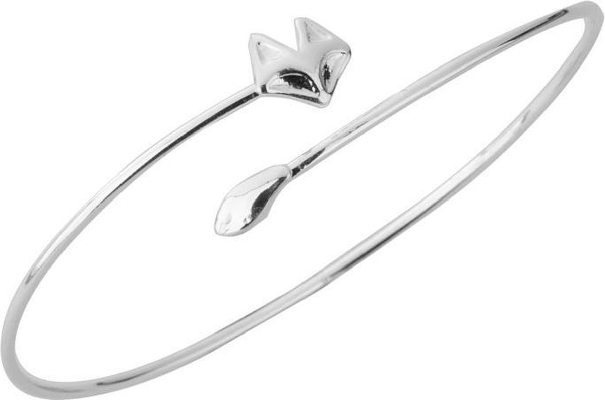 24/7 Jewelry Collection Vos Bangle Armband - Zilverkleurig - Amodi
