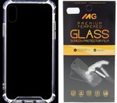 MG Transparant Hoesje Siliconen Backcover Shockproof Met Verstevigde Randen+Gratie MG Tempered Glass- Geschikt voor Apple Iphone XS