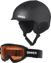 Sinner Combi-Pack ( Pincher + Lakeridge ) Unisex Skihelm & -bril - Matte Black - XL/62 cm