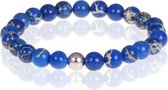 Memphis heren armband natuursteen blauwe kralen