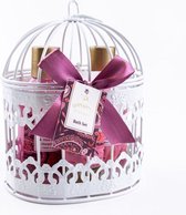 Badset Romantic Vintage Pomegranate & Shea butter in vogelkooi - Cadeau pakket vrouwen - Romantisch cadeau - valentijn cadeau - vriendin - echtgenote – voor zus