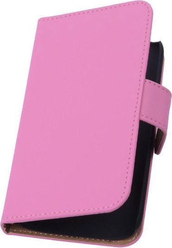 Samsung Galaxy S4 Mini - Effen Roze Bookstyle Wallet Hoesje