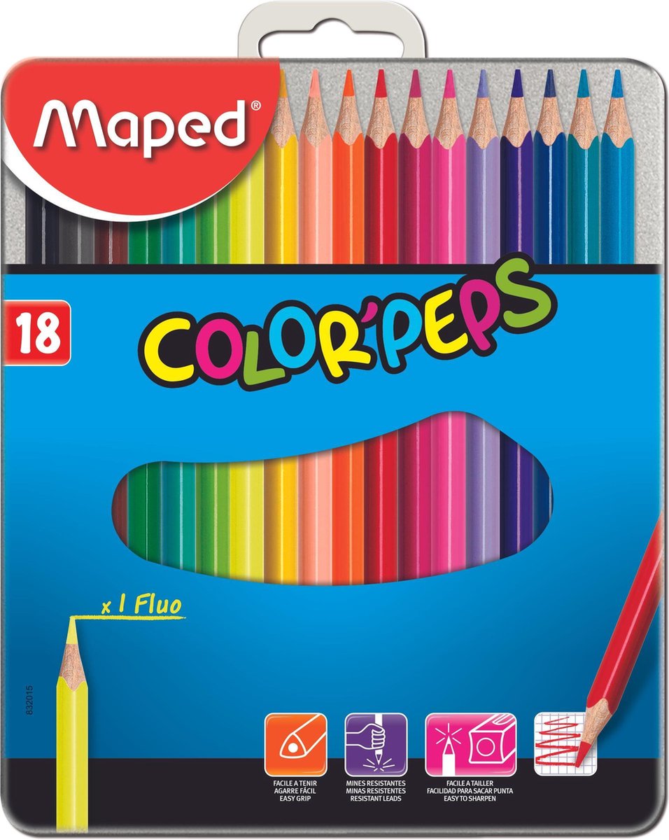 Crayons de couleur MAPED COLOR'PEPS INFINITY - étui de 12