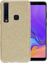 Glitter Hoesje geschikt voor Samsung Galaxy A9 (2018) Siliconen TPU Case Goud - Glitters Cover van iCall