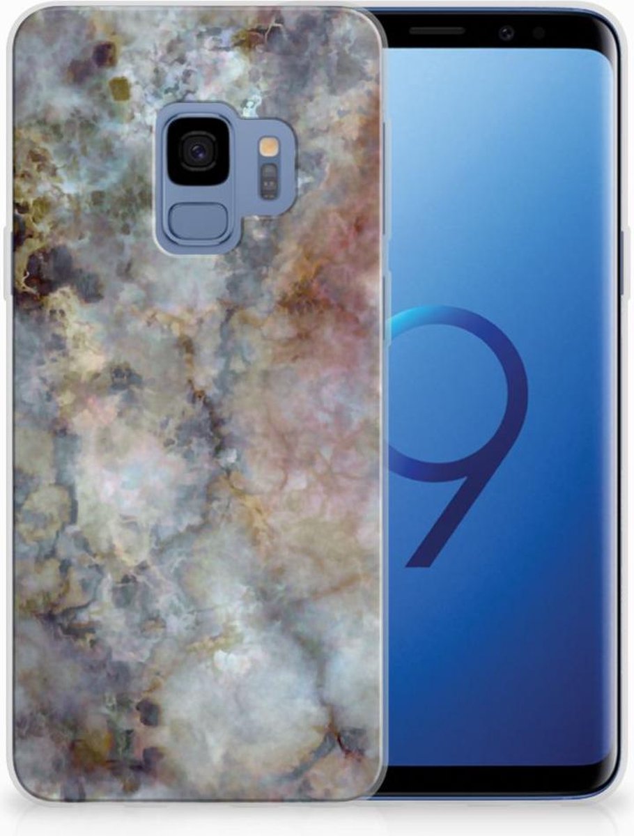 Samsung Galaxy S9 TPU Siliconen Hoesje Marmer Grijs