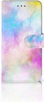 Geschikt voor Samsung Galaxy A6 Plus 2018 Uniek Bookcase Hoesje Watercolor Light