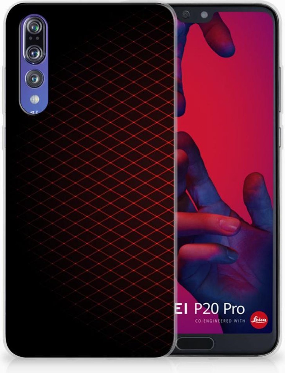Huawei P20 Pro TPU bumper Geruit Rood