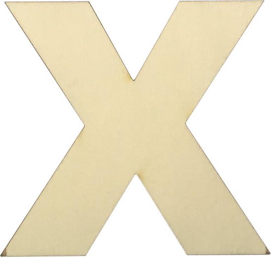 Houten Plakletter X | 8 cm
