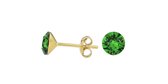 ARLIZI 1560 Oorbellen Swarovski Kristal - Dames - 925 Zilver Verguld - 6 mm - Groen