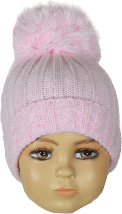 Bonnet Bébé Tricoté Très Doux à Pompons Pour L’Hiver