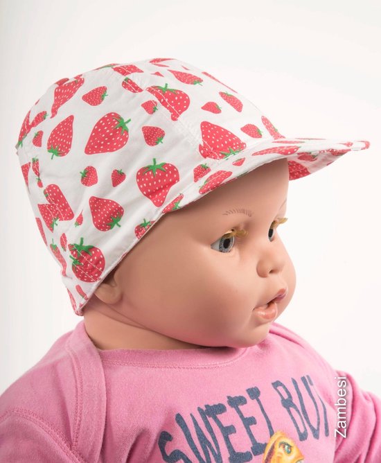 bol.com | Baby zonnepetje JOCKO wit met aardbeien.3-6 maanden 43-45.