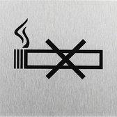 Aluminium deurbordje " pictogram roken verboden " 120x120mm