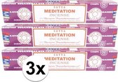 3x Nag Champa wierook Meditation 15 gram