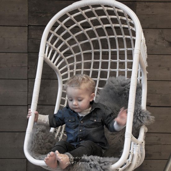 Hangstoelen - kinderhangstoel rotan wit - hangstoel voor kinderen - kinderkamer - draagkracht 100 kg - tot lengte 164 - Merkloos