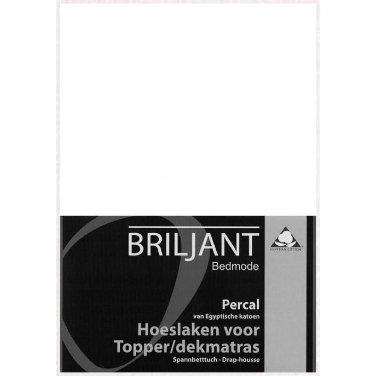 Briljant Bedmode - Hoeslaken percal katoen topdekmatras - 160x210 - Off-white