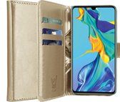Hoesje geschikt voor Huawei P30 - Lederen TPU Book Case Portemonnee Flip Wallet - Goud