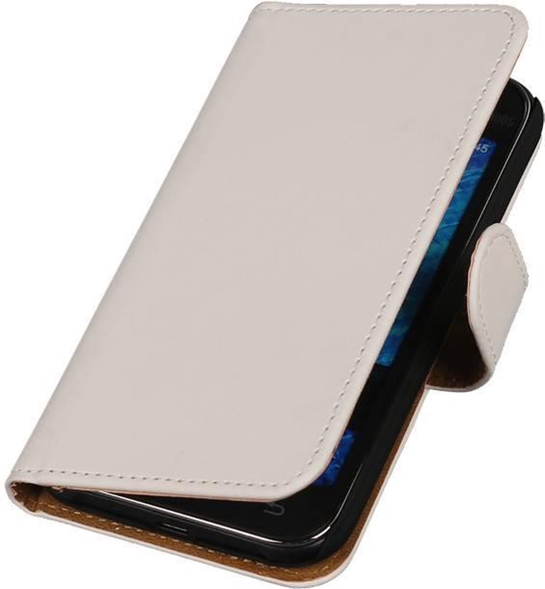 Effen Wit Samsung Galaxy J1 (2015) - Book Case Wallet Cover Hoesje